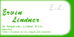 ervin lindner business card